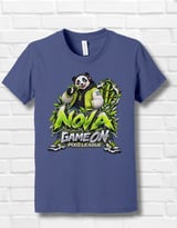 Panda Gaming T-Shirt for Kids, Nova Game On Youth Gamer Tee, Neon Green Panda Graphic Shirt, Pixo League thumbnail 6