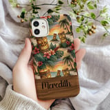 Tropical Tiki Sunset Digital Wallpaper thumbnail 3