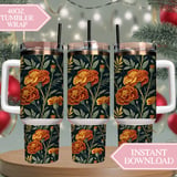 Marigold Tumbler Design, Floral Digital Papers, Flower Backgrounds, Junk Journal Pages, Printable PNG, Digital Scrapbooking Paper thumbnail 8