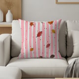 Autumn Leaves Table Runner, Fall Decor Pillow Cases, Pink Distressed Stripe & Pinecone Acorn Whimsical Cozy Home Decor Gift thumbnail 3
