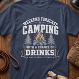 Weekend Forecast Camping & Drinks T-Shirt thumbnail 6
