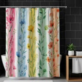 Watercolor Bloom Stripe Shower Curtain thumbnail 10