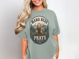 Mama Bear Prays Hard Rustic Christian Mom Art, Faith-Based Mountain Bear Family Design for Strong Motherhood Other thumbnail 7
