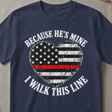 Because He's Mine Firefighter Tee thumbnail 4