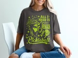 Pickleball Comfort Colors Shirt, All I Need Is Jesus And Pickleball, Vintage Graphic Tee thumbnail 3