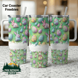 Easter Bunny Tumbler Wrap, 40oz Sublimation Design, Seamless Distressed Tapered, Digital Download, Easter Egg Pattern thumbnail 1