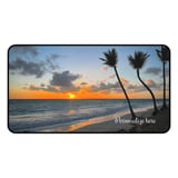 Relaxing Beach Sunset Mouse Pad, Tropical Palm Tree Ocean Desk Mat, Personalizable Coastal Work From Home Aesthetic Office Gift for Traveler thumbnail 4