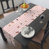 Autumn Leaves Table Runner, Fall Decor Pillow Cases, Pink Distressed Stripe & Pinecone Acorn Whimsical Cozy Home Decor Gift thumbnail 17