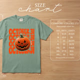 October 31st Halloween Pumpkin T-Shirt | Spooky Jack-o'-Lantern Tee | Retro Vintage Fall Season Holiday Shirt thumbnail 5