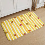 Fall Leaves Shower Curtain, Bath Mat, Cozy Autumn Bathroom Decor, Yellow Striped Thanksgiving Bath Rug, Cottagecore Fall Leaves Home Decor thumbnail 11