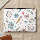 Kawaii School Supplies Pattern Backpack, Aesthetic Stationery Spiral Notebook, Cute Gift Accessory Pouch for Teacher Student thumbnail 4