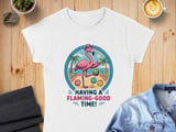 Flamingo Bocce Ball T-Shirt - Having a Flaming-Good Time! Retro Tropical Vacation Tee, Funny Summer Beach Party Shirt thumbnail 5