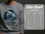 Sailing Ghost Lighthouse Crewneck Sweatshirts Nautical Phantom Ship Night Ocean Wave Graphic Print thumbnail 7