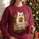 Purrfectly Spooky Ghost Cat Tee thumbnail 12