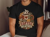 Coffee Weather Tee or Sweatshirt, Faux Patchwork Design thumbnail 6