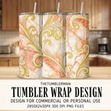 20 oz Tumbler Wrap, Gold Marble Sublimation Design, Straight Tapered Tumbler Design, Digital Download, Tumbler png thumbnail 1