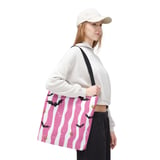 Distressed Pink Stripe Bat Phone Case | Spooky Cute Goth Kawaii Bat Pattern Tote Bag | Y2K Aesthetic Gift thumbnail 8
