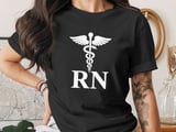 Registered Nurse Rod of Asclepius T-Shirt: Medical Profession Healthcare RN Tee thumbnail 5