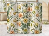 Daffodil Tumbler Sublimation Design, Watercolor Floral Seamless Wrap PNG, Spring Narcissus Flower 20oz Skinny Tumbler Digital thumbnail 5