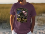 US Army Soldier T-Shirt, Patriotic Military Veteran Gift, Honor Courage Commitment Tee, American Flag Army Supporter Shirt thumbnail 8