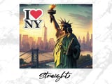 New York City Tumbler Wrap Digital Design 20oz Skinny Tumbler, Statue of Liberty PNG, I Love NY Travel Souvenir Gift thumbnail 4