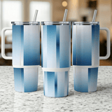 40oz Tumbler Wrap, Blue Gradient Sublimation Design, Seamless Tapered Distressed, Digital Download thumbnail 3