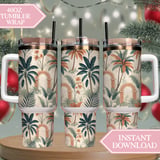 Digital Pattern, Palm Tree Pattern, Floral Pattern, Tropical, Digital Bundle, Commercial Use, Digital Paper, Graphic Design, Wall Art Design thumbnail 10