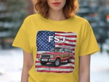 Grand Wagoneer T-Shirt, FSJ Car, American Flag Tee, Classic Car Shirt, Off Road Vehicle Apparel, Patriotic Graphic Design thumbnail 3