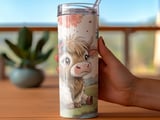 Cute Cow 20oz Tumbler Wrap, Highland Cow, Patriotic Tumbler, Seamless Tumbler Design, Animal Tumbler, Cow Tumbler, Floral Tumbler thumbnail 3