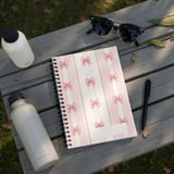 Pink Bow Coquette Backpack & Spiral Notebook Set, Princesscore Gold Detail Girly Aesthetic Student Bag Gift thumbnail 3