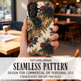 Digital Leopard Print Bundle, Rose Flower Pattern, Printable Digital, Floral Fabric Design, Trendy Leopard Print, Seamless Leopard Pattern thumbnail 6