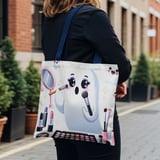 Halloween Tote Bag, Ghost Tote Bag, Cute Spooky Season, Makeup Ghost Design, Halloween Party Favor, Trick or Treat Bag, Gift for Halloween thumbnail 6