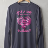 Pickleball Sport-Tek Long Sleeve Tee, Just A Girl Who Loves Pickleball, Sun Shield Shirt thumbnail 5