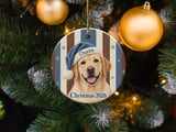Golden Retriever Christmas Ornament 2026, Yellow Lab Dog Tree Keepsake, Holiday Puppy Santa Hat Decor, Pet Lover Keepsake Gift thumbnail 3