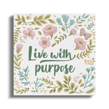 Live with Purpose Canvas Wrap, Floral Wall Art, Motivational Quote Decor, Inspirational Canvas, Butterfly and Flower Print thumbnail 4