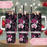 Orchid Tumbler Design, Floral Digital Paper, Watercolor Flower Background, Printable Tumbler Png, Junk Journal Paper, Digital Scrapbooking thumbnail 8