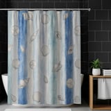 Seashell Coastal Stripe Shower Curtain thumbnail 10