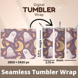 Whimsical Ghost & Moon Digital Pattern Size Bundle Png thumbnail 7