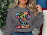 Cancer fighting t-shirt, Kicking Cancer s Butt Boot, Cancer Awareness, Survivor Support, Inspirational Shirt, Fight Cancer Tee, Strong Woman thumbnail 5
