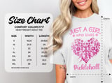 Pickleball Comfort Colors Shirt, Just A Girl Who Loves Pickleball, Cute Pink Heart Vintage Graphic Tee thumbnail 15