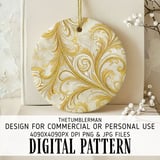 Golden Floral Tumbler, Digital Paper, Watercolor Flowers Background, Floral Junk Journal, Printable Tumbler png, Digital Scrapbooking Paper thumbnail 3