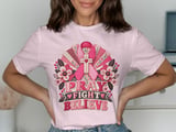 Faux Patchwork Pray Fight Believe Tee thumbnail 7