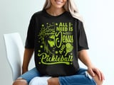 Pickleball Comfort Colors Shirt, All I Need Is Jesus And Pickleball, Vintage Graphic Tee thumbnail 1
