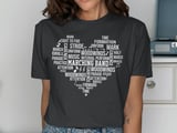 Marching Band Heart Word Cloud T-Shirt thumbnail 13