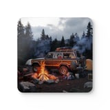 Grand Wagoneer Corkwood Coaster Set, The Waggy Car Coasters, Camping Scene Art, Car Lover Gift, Man Cave Decor, Vintage Car Coasters thumbnail 4