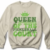 Pickleball Gildan Crewneck Sweatshirt, Queen of the Pickleball Court, Retro Court Warm Up Pullover thumbnail 6