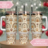 Boho Pet Paws & Rainbows Digital Art Size Bundle Png thumbnail 8