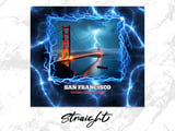 Golden Gate Bridge Tumbler Wrap, San Francisco Cityscape, Lightning Storm Design, Full Wrap Seamless Tumbler Design, Travel Gift Souvenir thumbnail 4