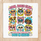 Cool Dogs Club T-Shirt Cartoon Puppies Wearing Sunglasses Colorful Canine Breeds Graphic Print thumbnail 8