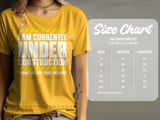 Under Construction Post Surgery Recovery Graphic Standard T-Shirts With Yellow Caution Stripes Print thumbnail 4